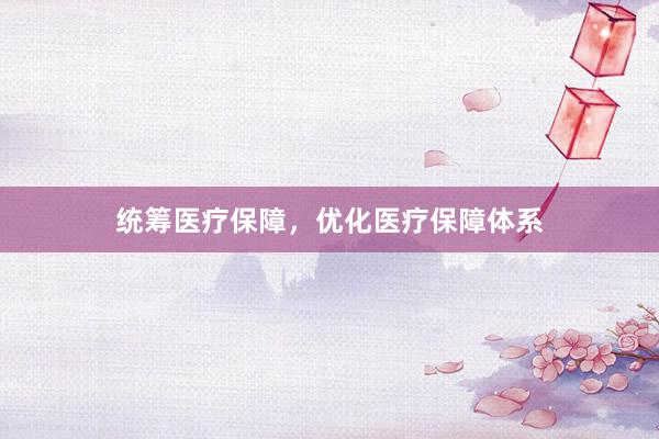 统筹医疗保障，优化医疗保障体系